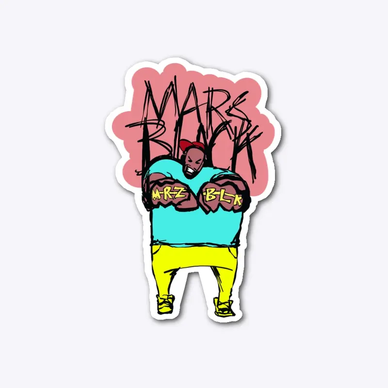 Mars Black Knuckles Sticker 